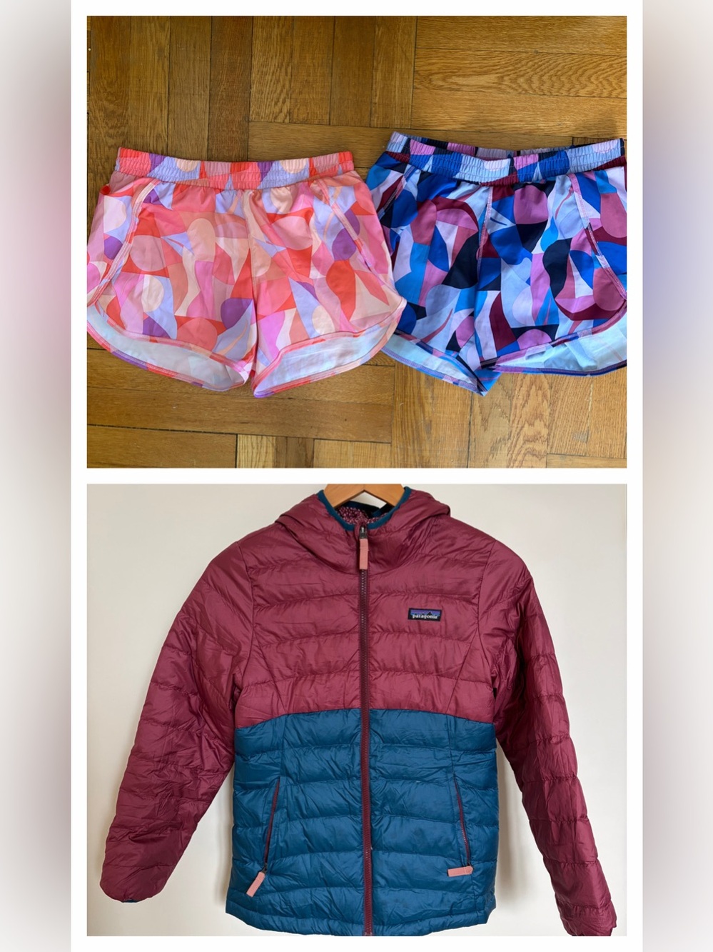 Shorts and Patagonia puffer bundle